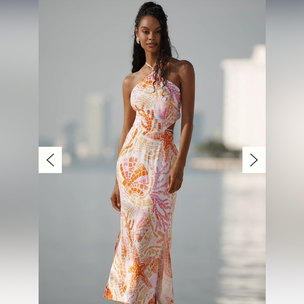 Seafolly Australia La Mer Halter Linen dress NWOT